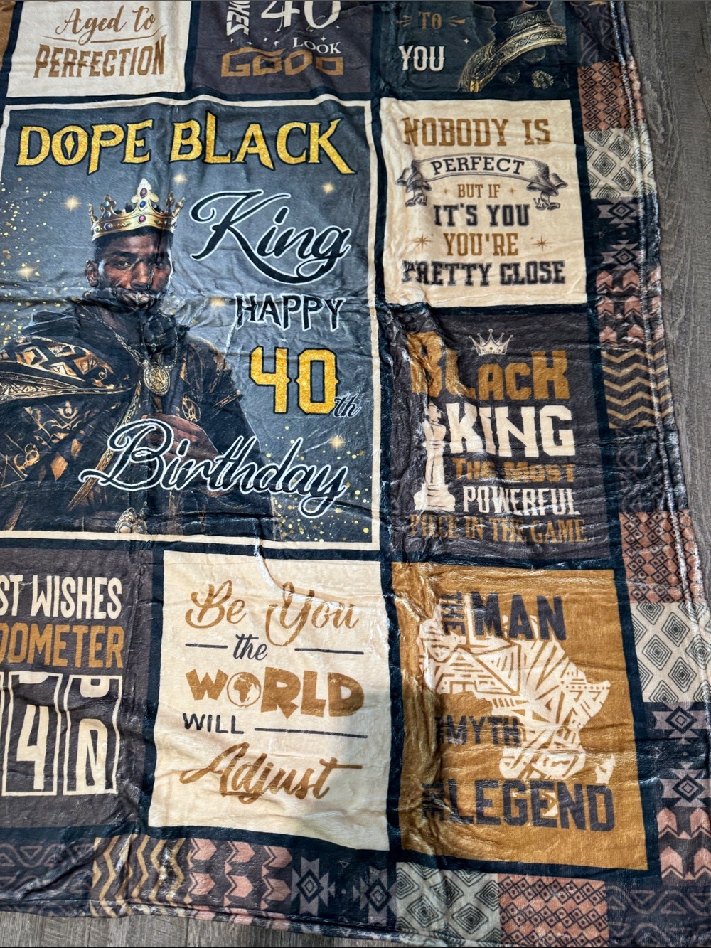 New 50x60 Dope Black King 40th Birthday Throw Blanket - Picture 3 of 5